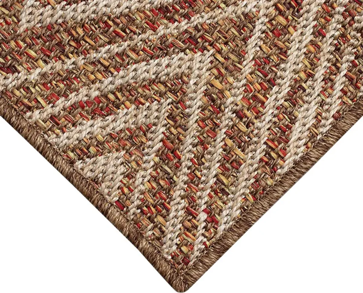 Othadan Rust 5'3 x 7'3 Indoor/Outdoor Rug