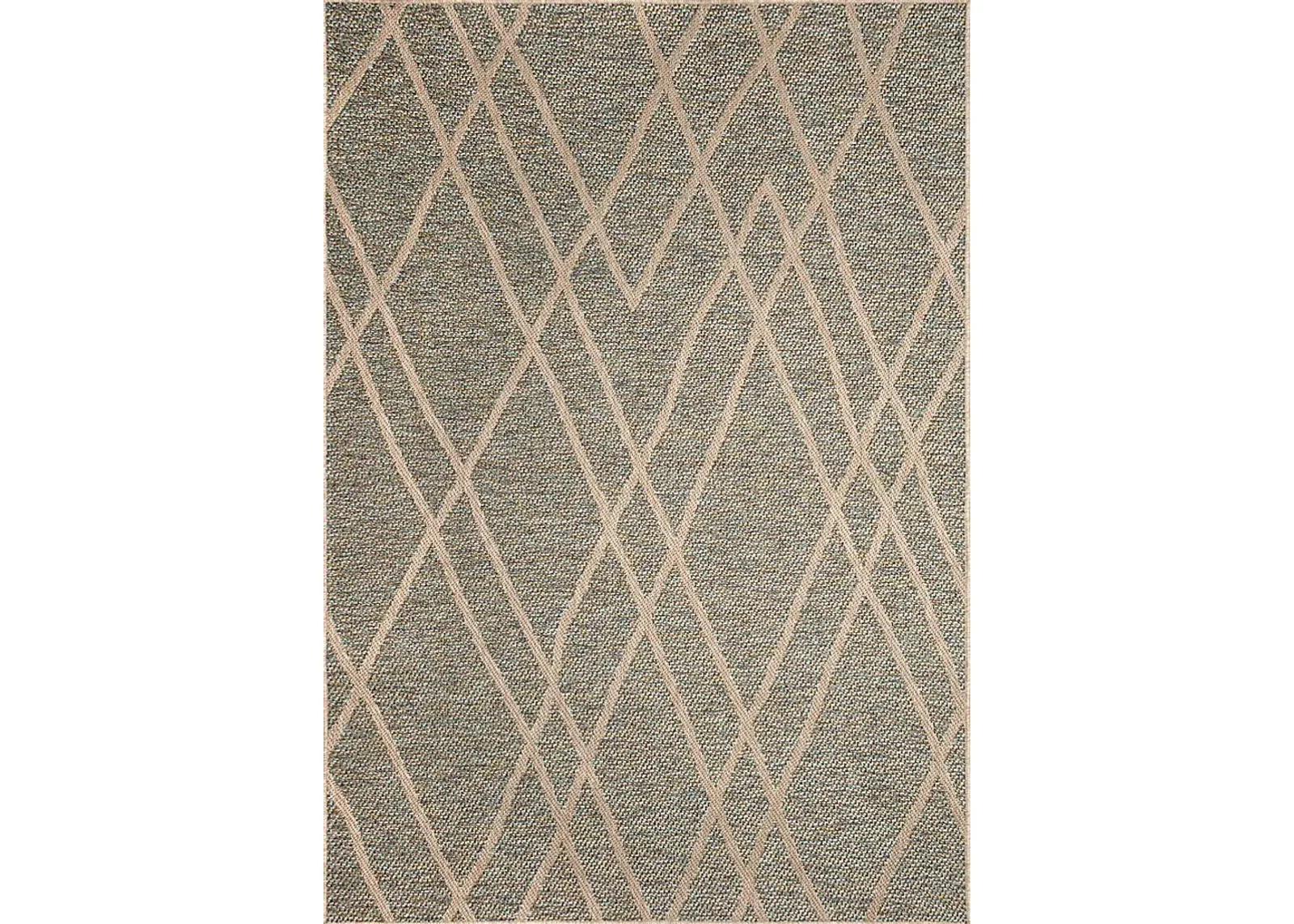 Jilaba Blue 5'3 x 7'3 Indoor/Outdoor Rug