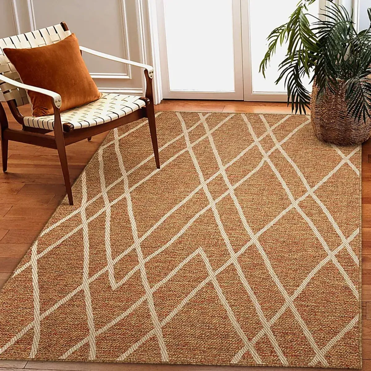 Jilaba Rust 5'3 x 7'3 Indoor/Outdoor Rug