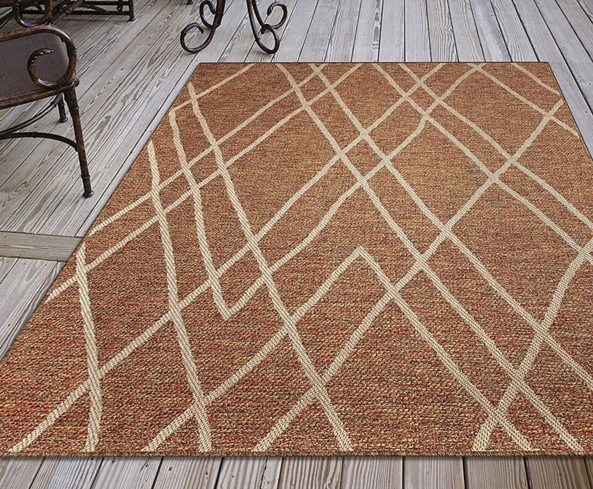 Jilaba Rust 5'3 x 7'3 Indoor/Outdoor Rug