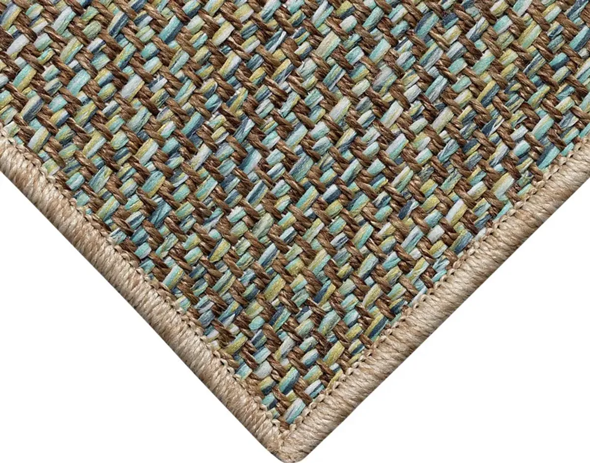 Qarray Blue 5'3 x 7'3 Indoor/Outdoor Rug