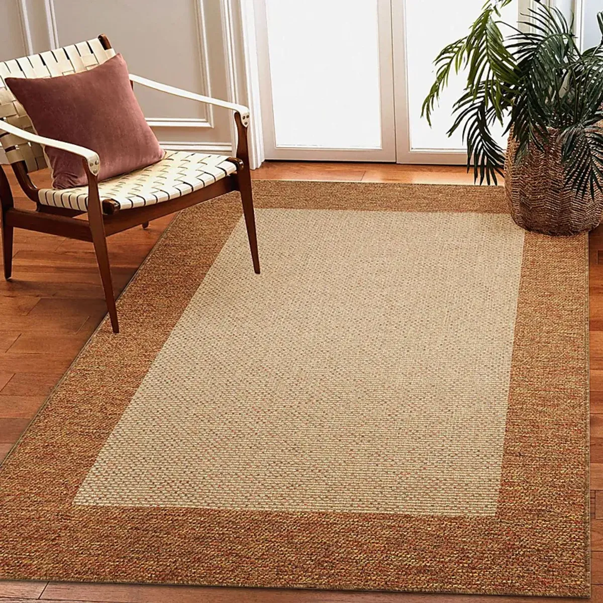 Qarray Rust 5'3 x 7'3 Indoor/Outdoor Rug