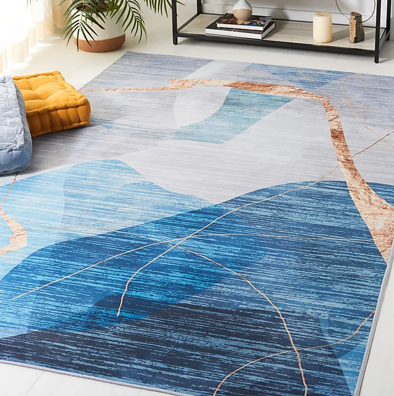 Fician Blue/Gold 5' x 8' Rug