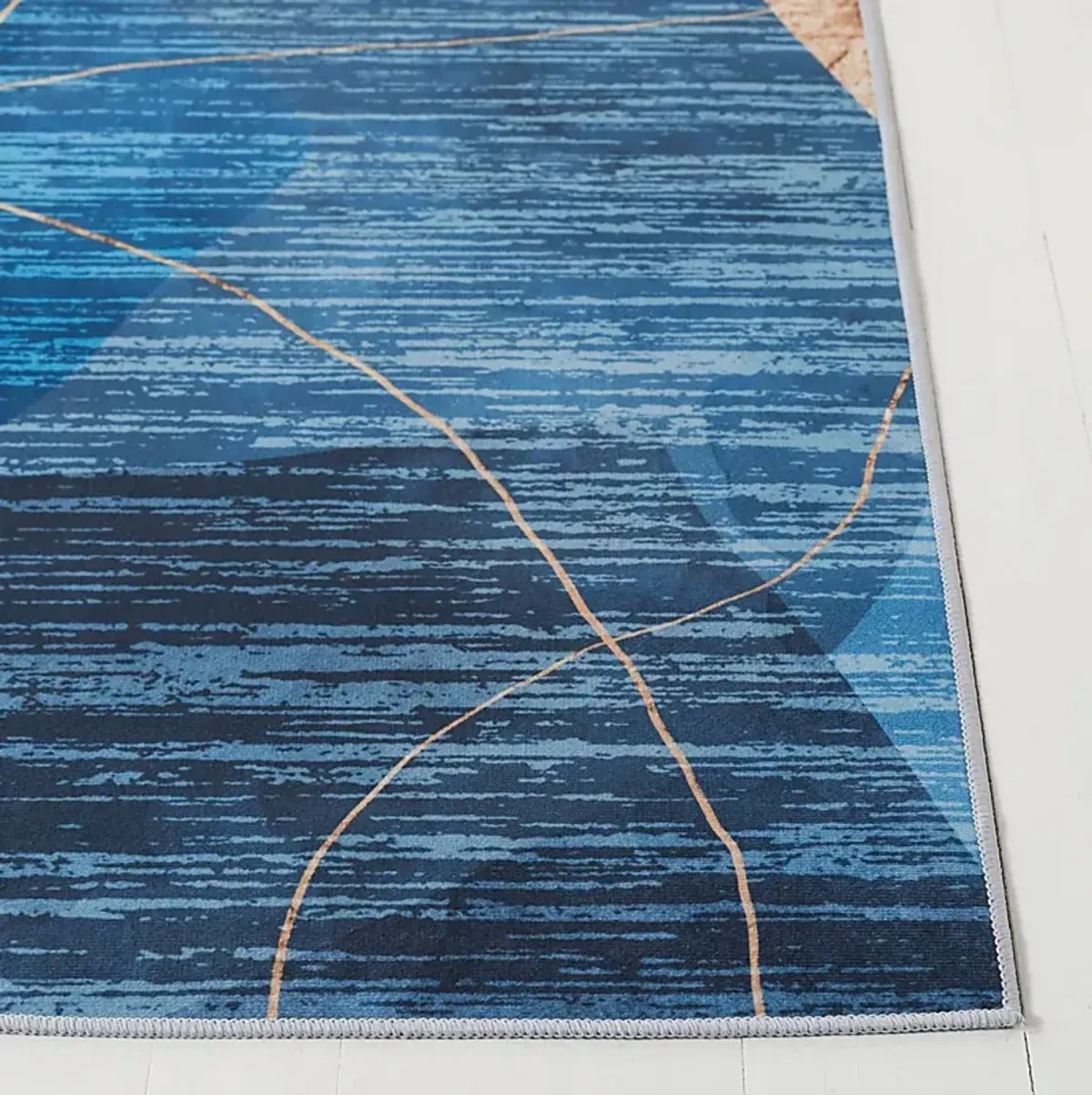 Fician Blue/Gold 5' x 8' Rug
