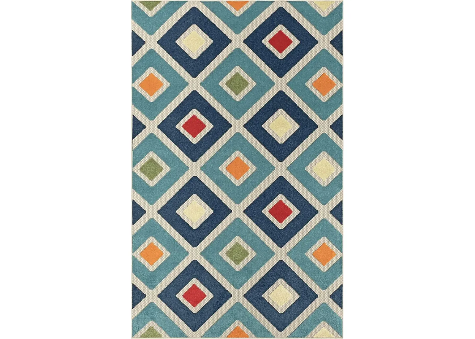 Kerosumu Blue 5' x 8' Indoor/Outdoor Rug