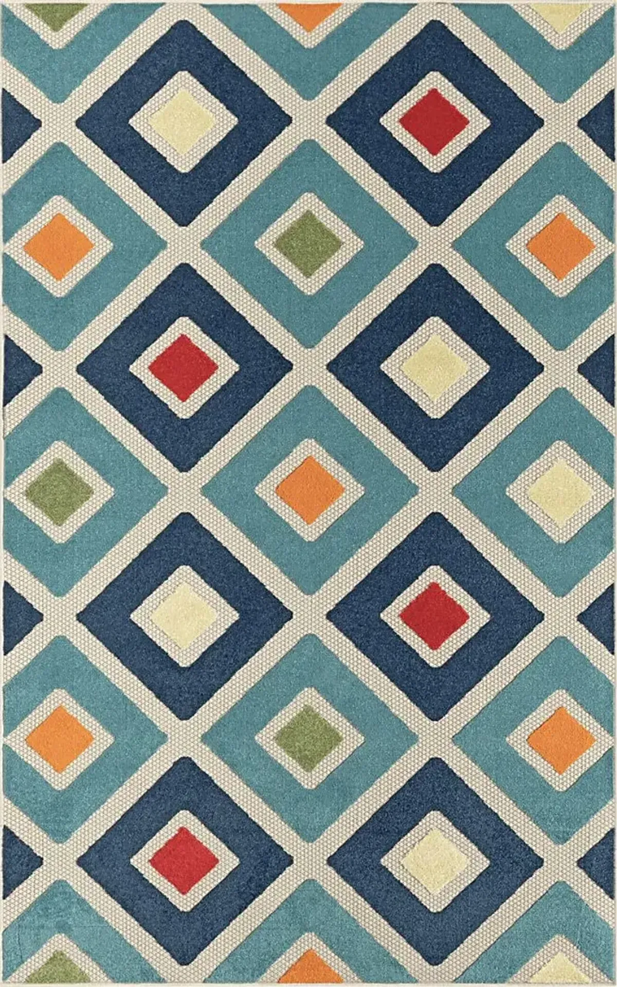 Kerosumu Blue 5' x 8' Indoor/Outdoor Rug