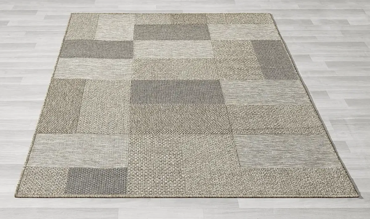 Ahedho Tan 5' x 7' Indoor/Outdoor Rug