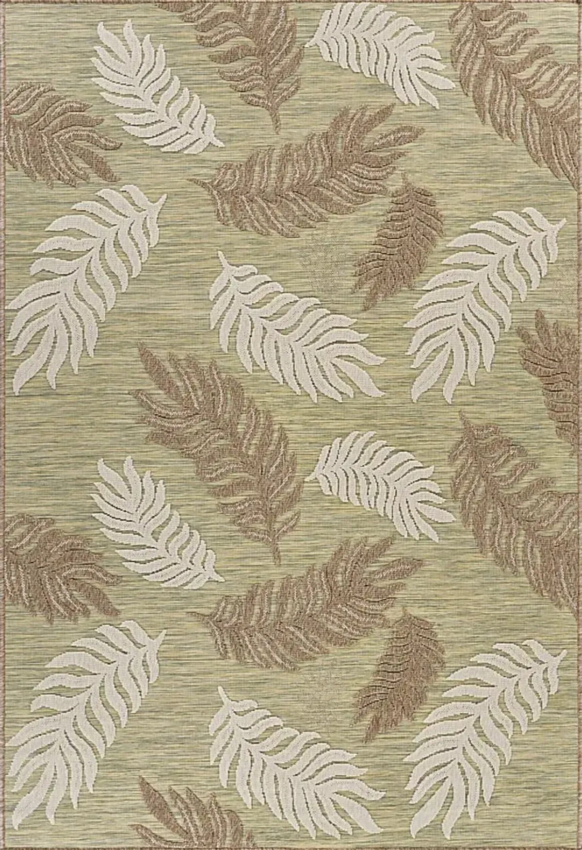 Abuhi Tan/Green 5' x 7' Indoor/Outdoor Rug