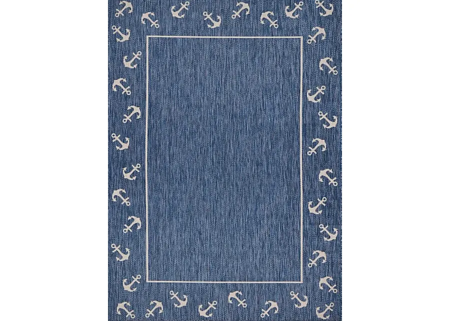 Oyufi Blue 5'3 x 7' Indoor/Outdoor Rug