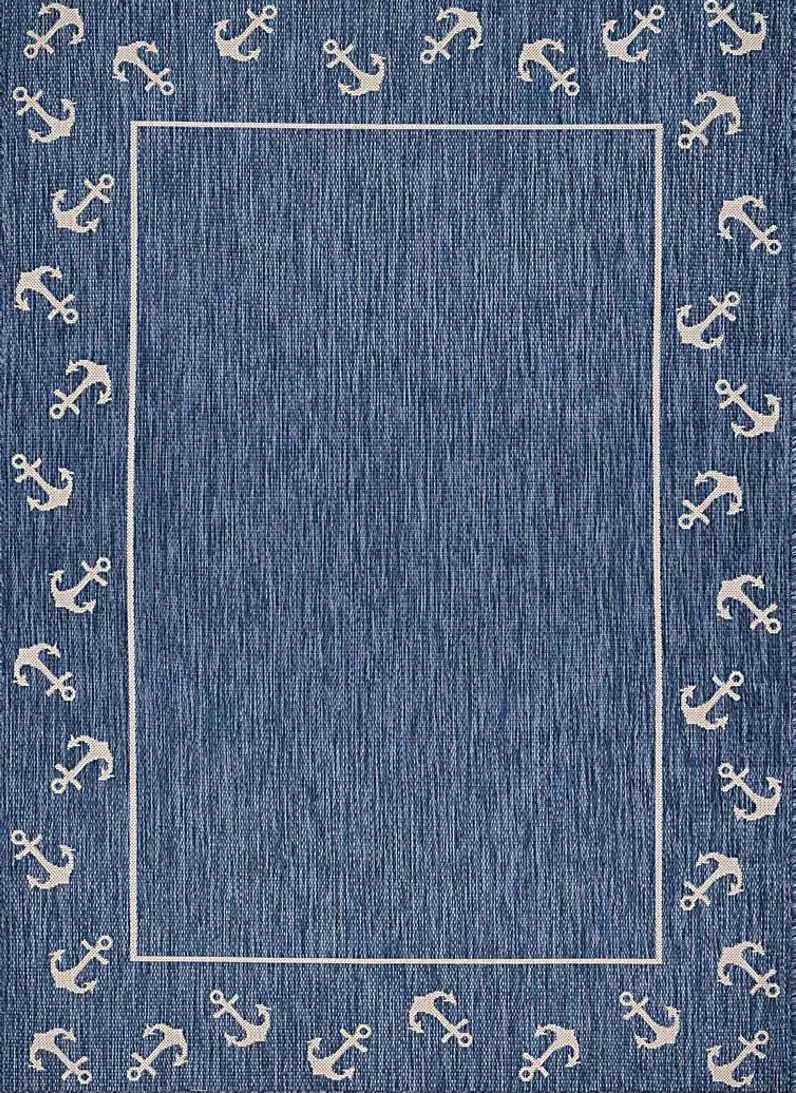 Oyufi Blue 5'3 x 7' Indoor/Outdoor Rug