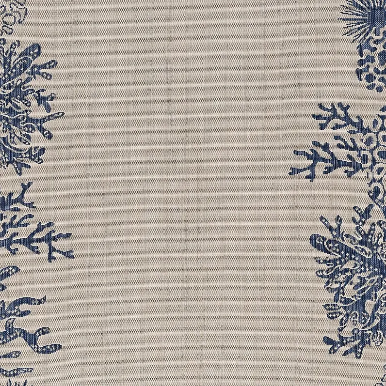 Jidama White/Blue 5'3 x 7' Indoor/Outdoor Rug