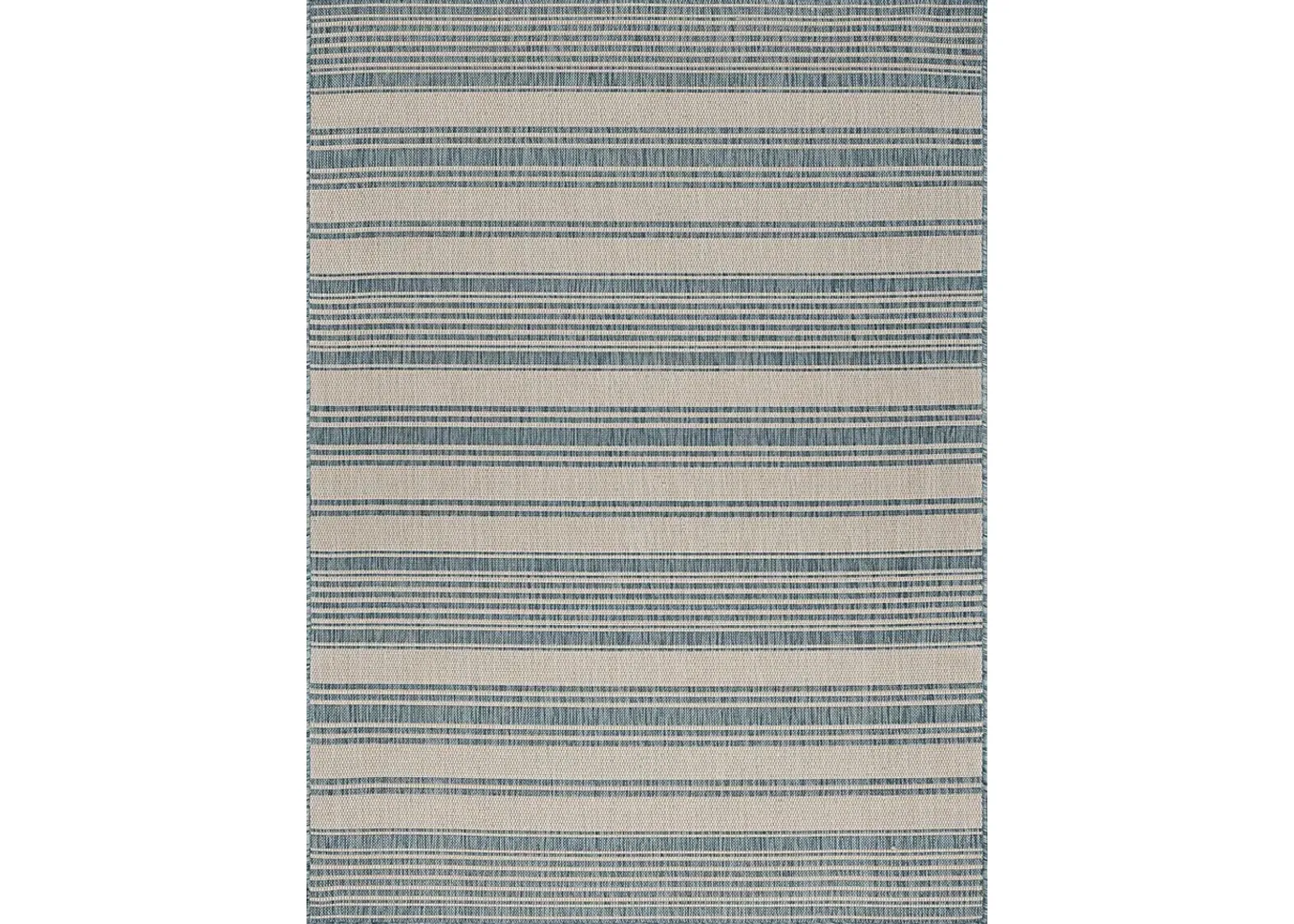 Elgaitere Aqua/White 5'3 x 7' Indoor/Outdoor Rug