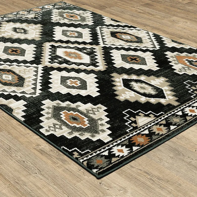 Humai Charcoal 5'3 x 7'3 Rug