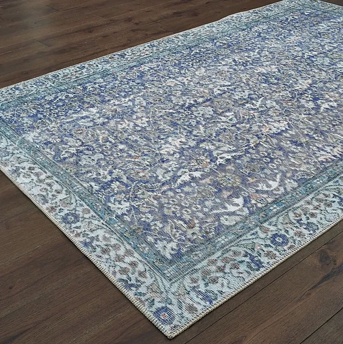 Kids Heritage Hues I Blue 5'3 x 7'6 Rug