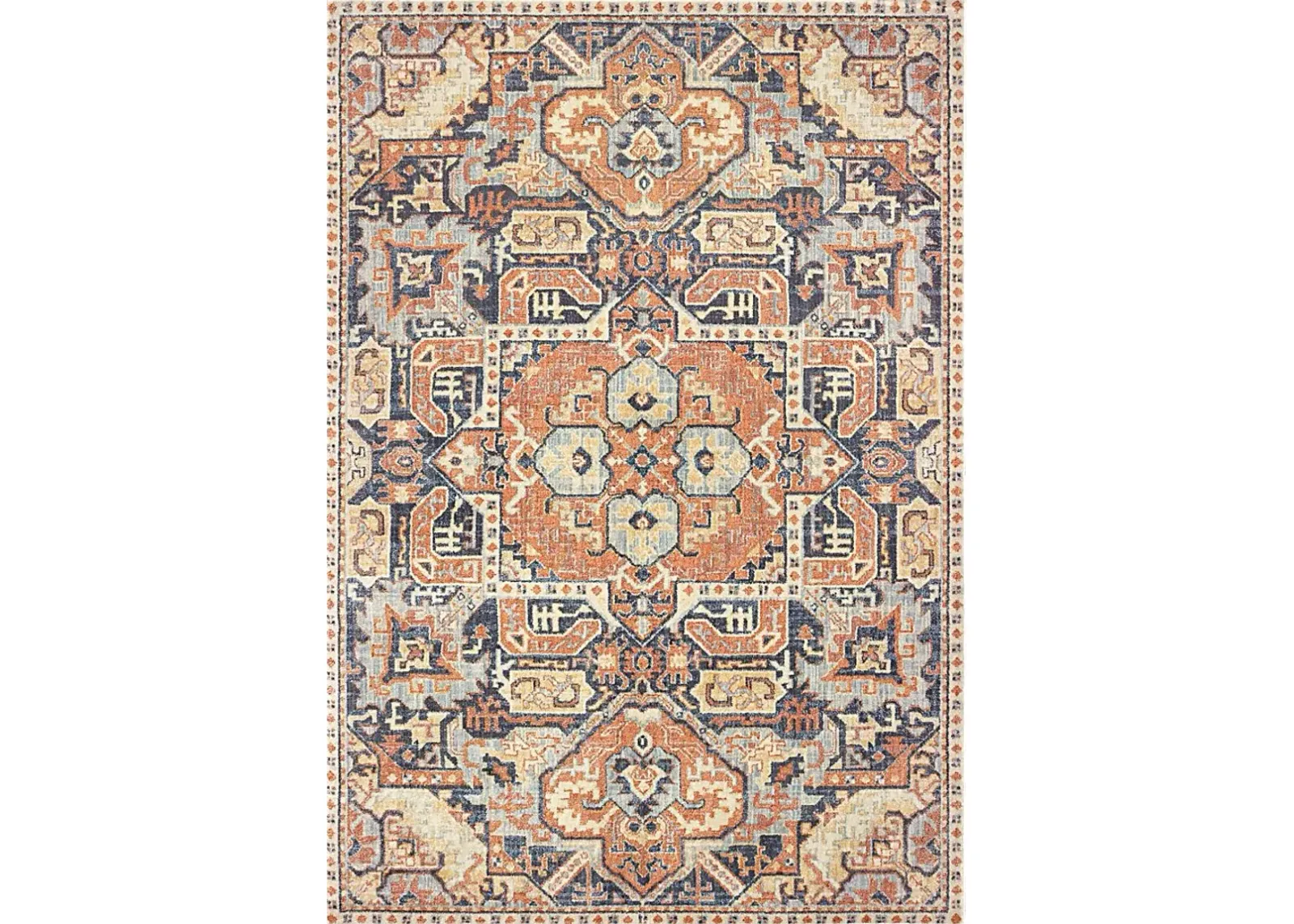 Kids Vintage Haven II Orange 5'3 x 7'6 Rug