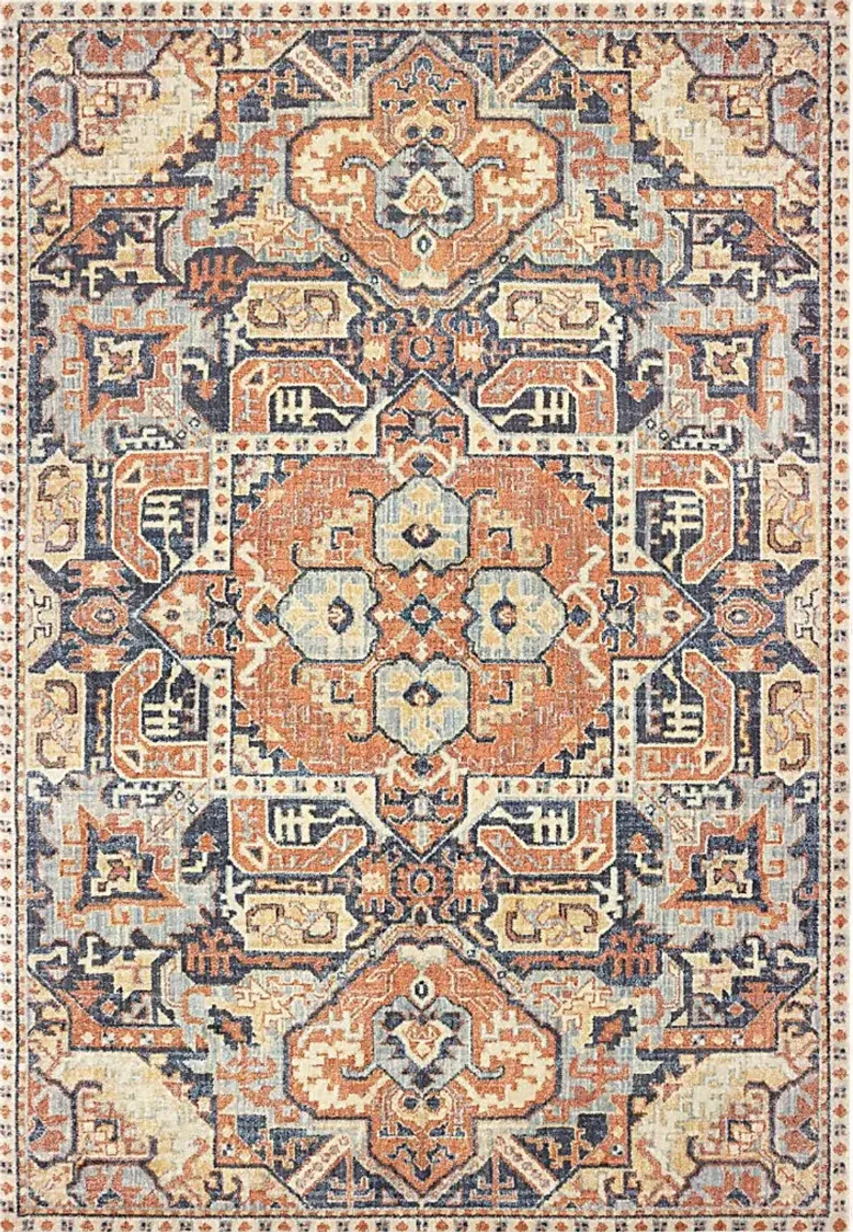 Kids Vintage Haven II Orange 5'3 x 7'6 Rug