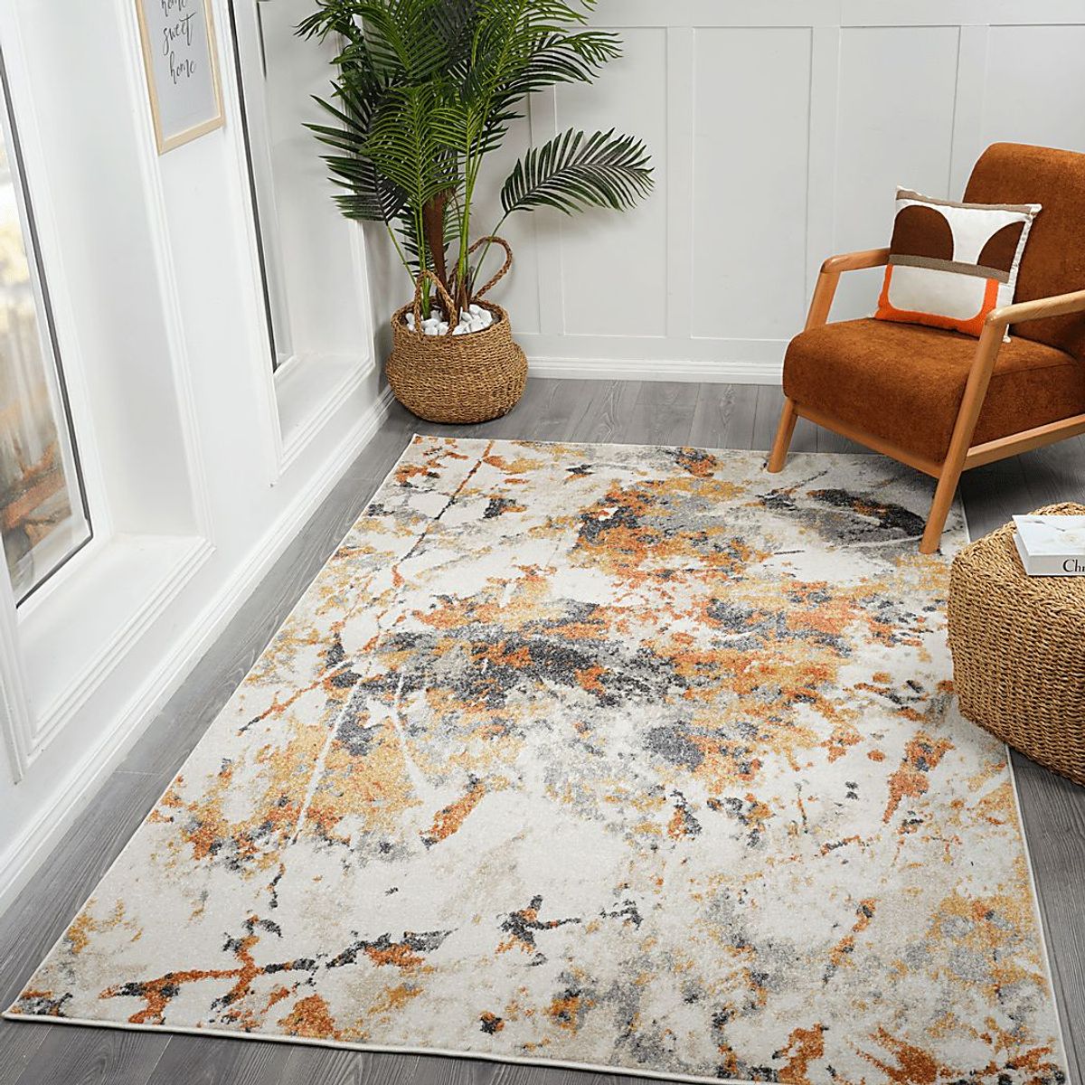 Merrane Orange 6'7 x 9' Rug