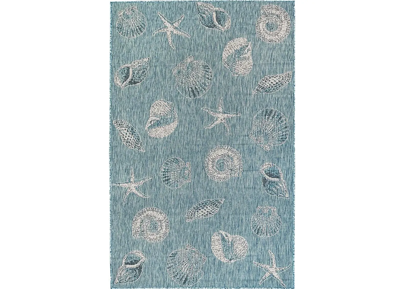 Sandfoot Point Aqua 6'8 x 9'4 Indoor/Outdoor Rug