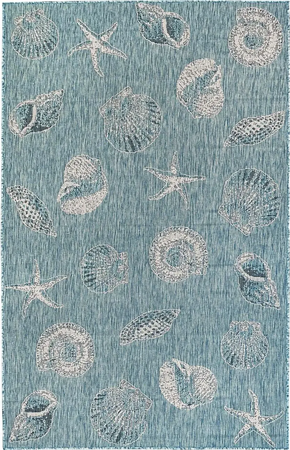 Sandfoot Point Aqua 6'8 x 9'4 Indoor/Outdoor Rug