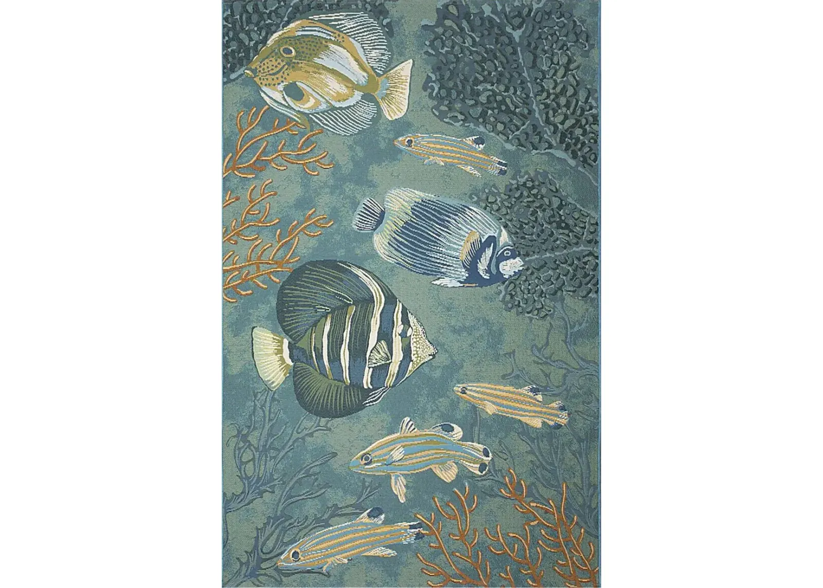 Mulrock Aqua 6'8 x 9'4 Indoor/Outdoor Rug