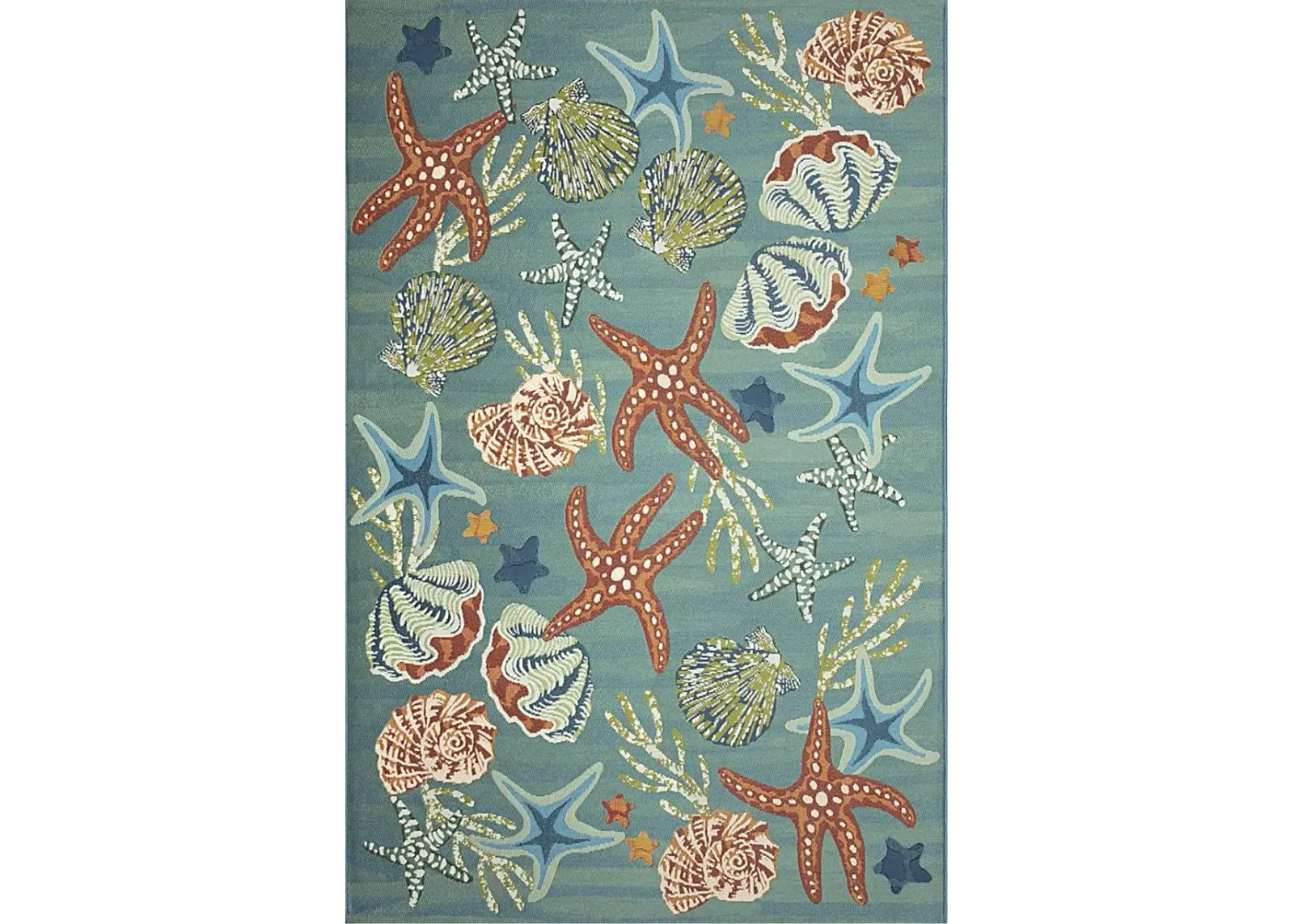 Starburn Aqua 6'8 x 9'4 Indoor/Outdoor Rug