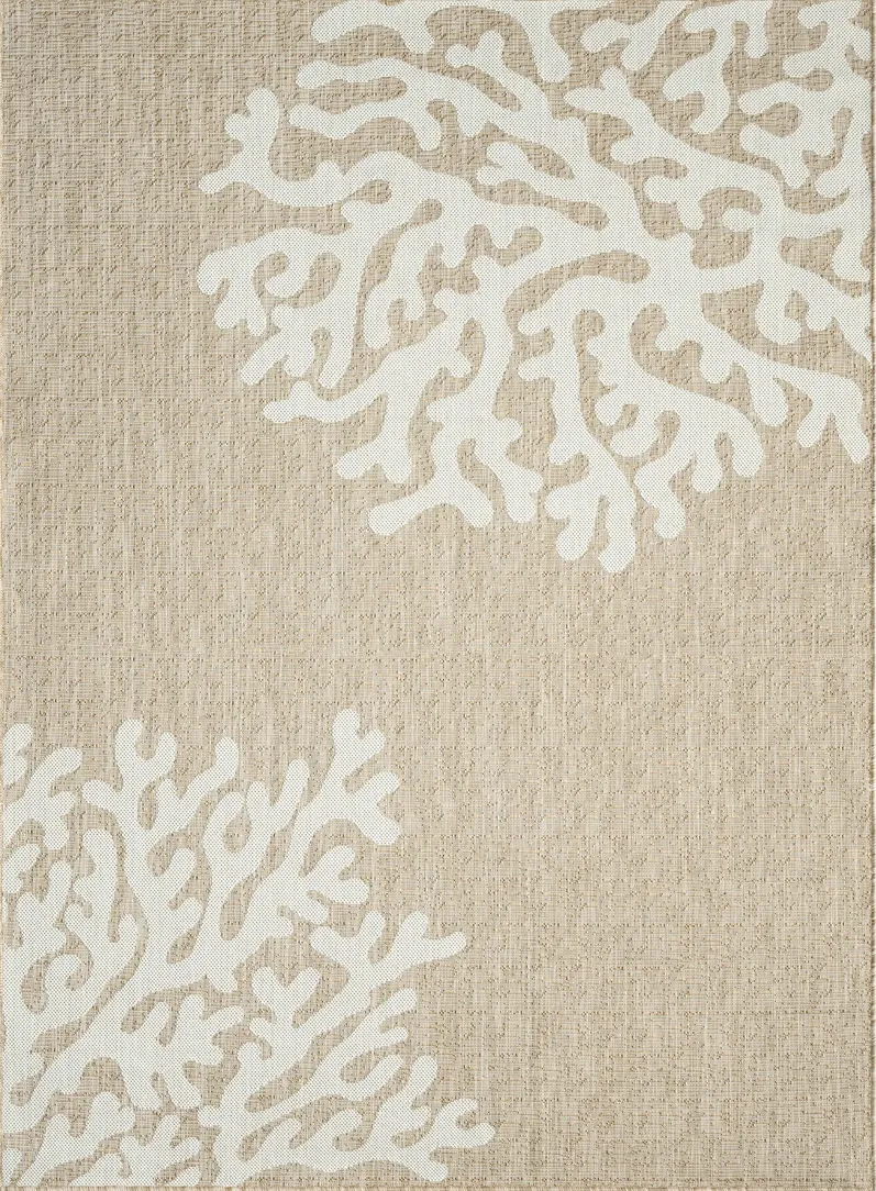 Twilree II Beige 6'6 x 9' Indoor,Outdoor Rug