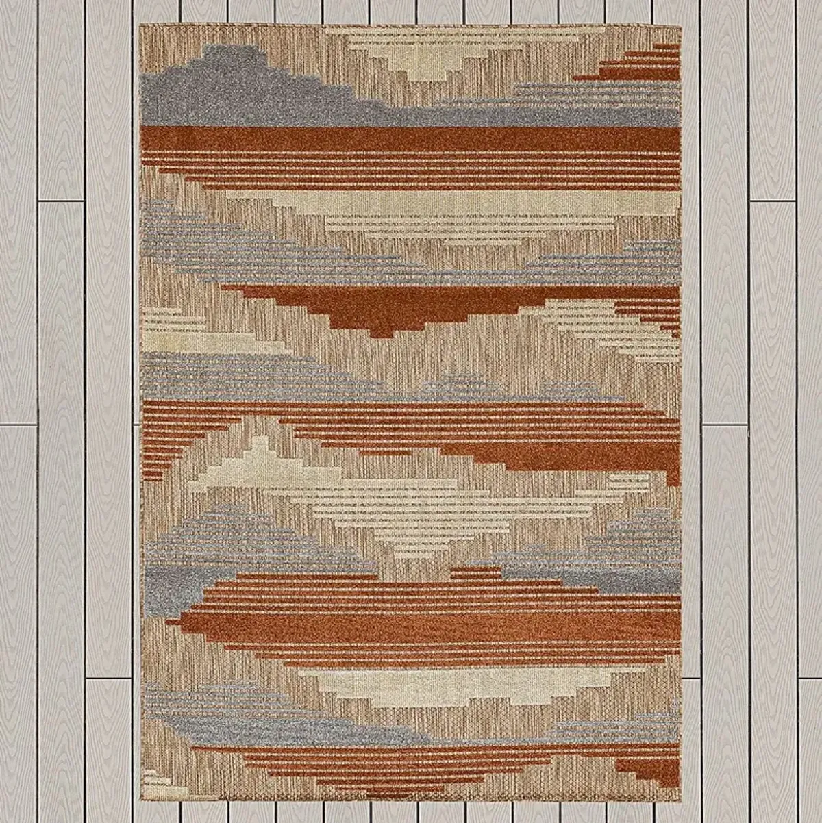 Derose Bay Rust 6' x 9' Indoor/Outdoor Rug