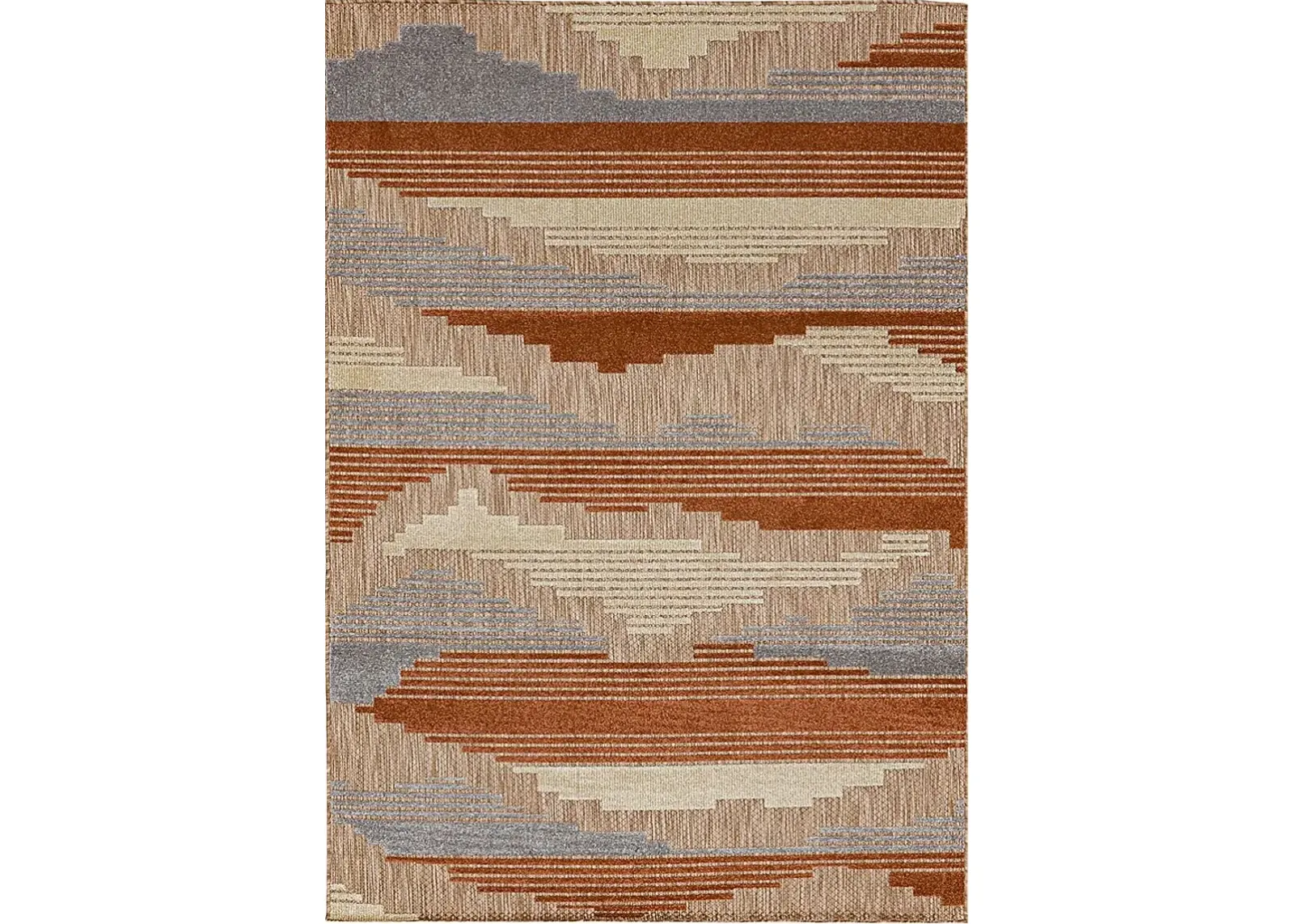 Derose Bay Rust 6' x 9' Indoor/Outdoor Rug