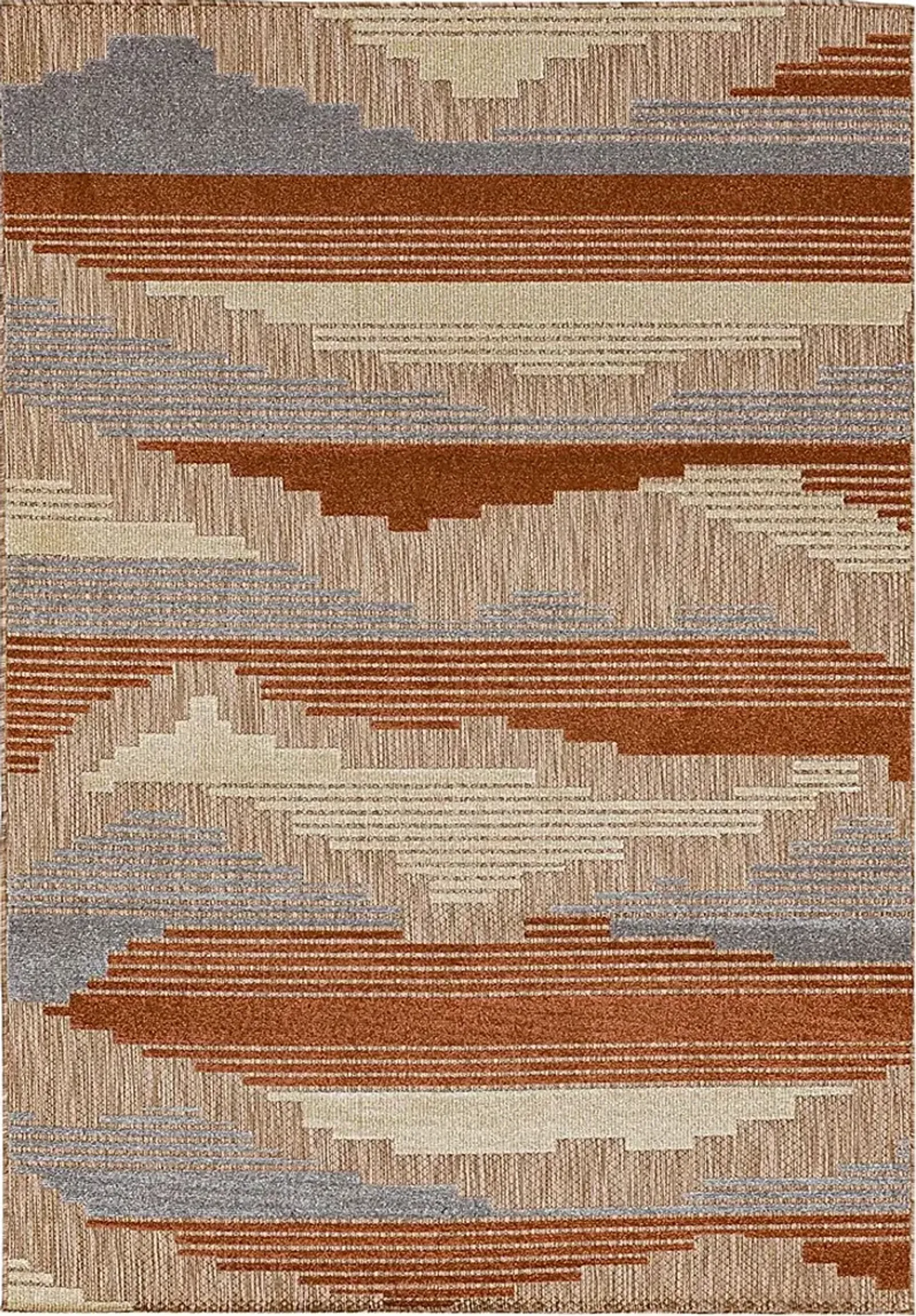 Derose Bay Rust 6' x 9' Indoor/Outdoor Rug