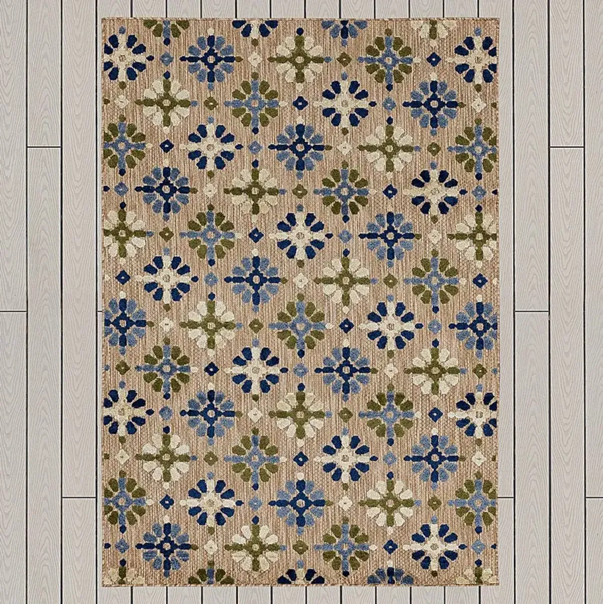 Martoise Blue 6' x 9' Indoor/Outdoor Rug