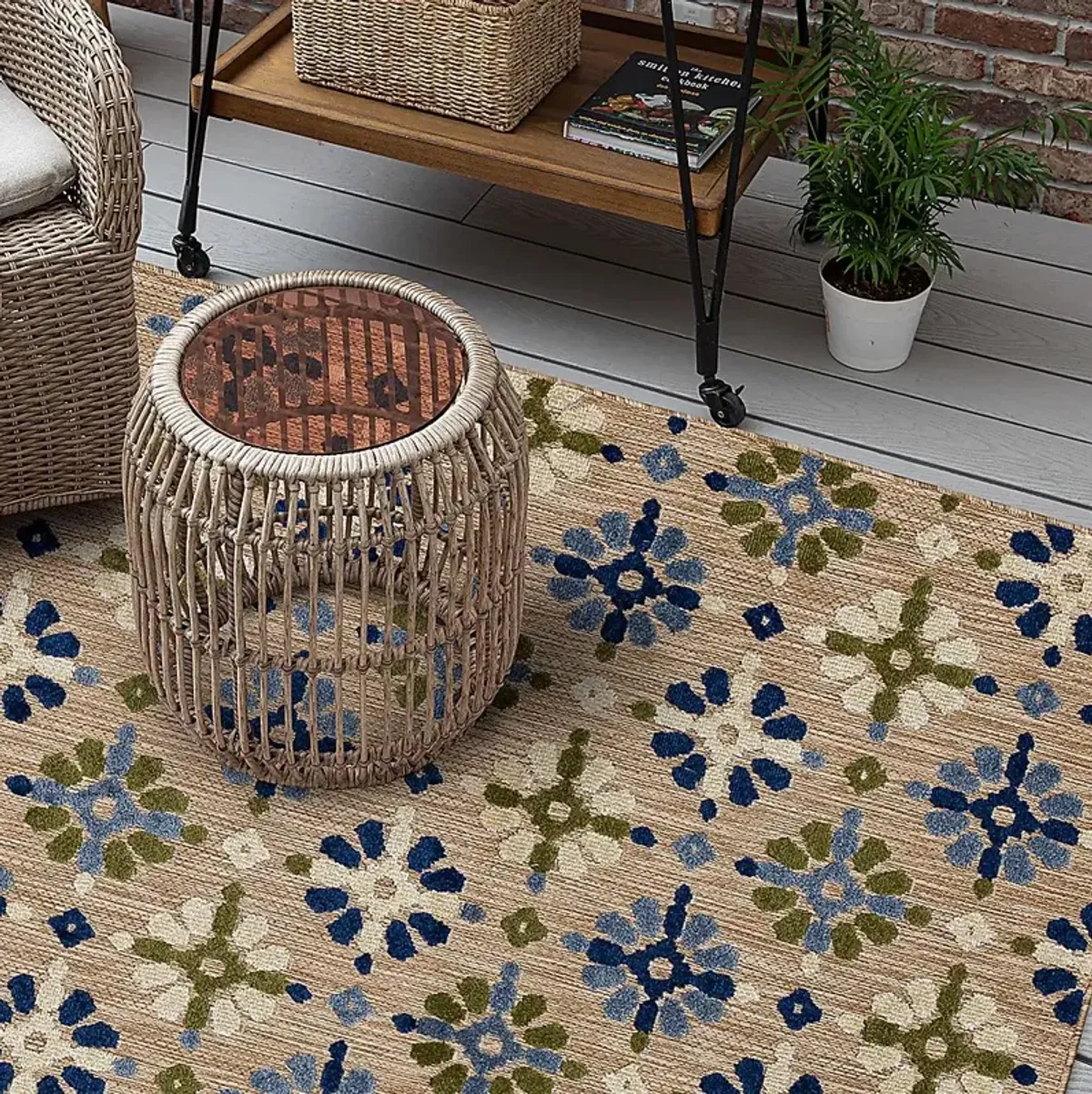 Martoise Blue 6' x 9' Indoor/Outdoor Rug