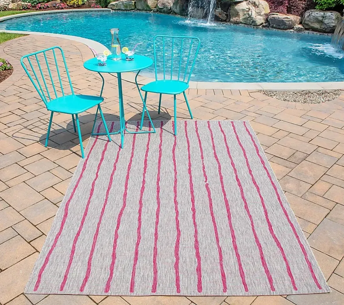 Calbo Pink 7'10 x 10'10 Indoor/Outdoor Rug