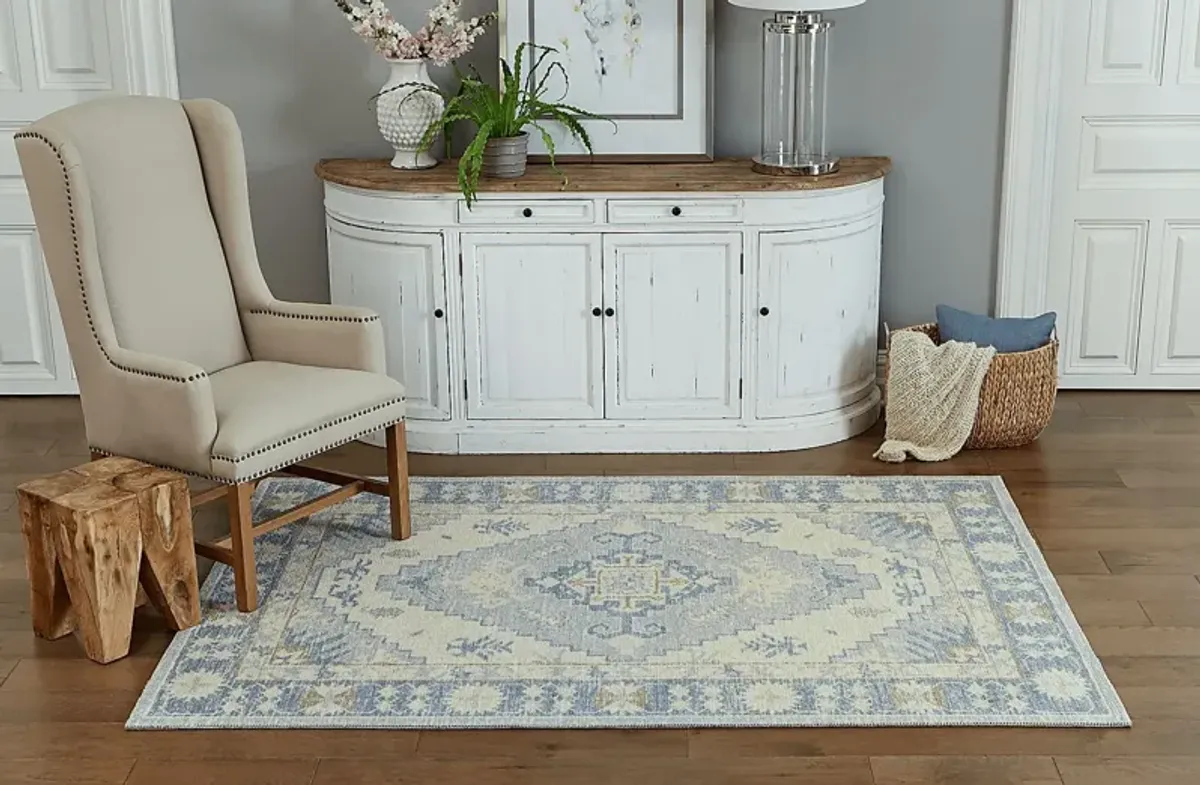 Wealon Blue 6'6 x 9' Rug