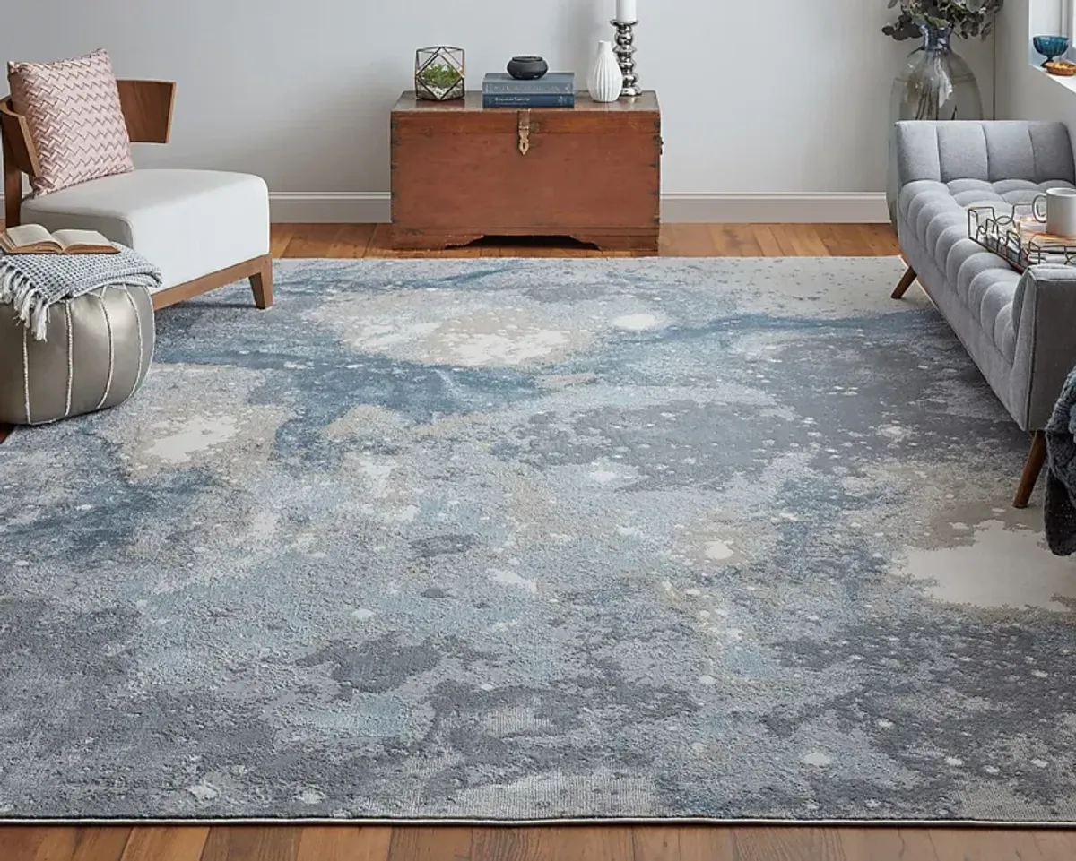 Vaves Blue 6'7 x 9'6 Rug