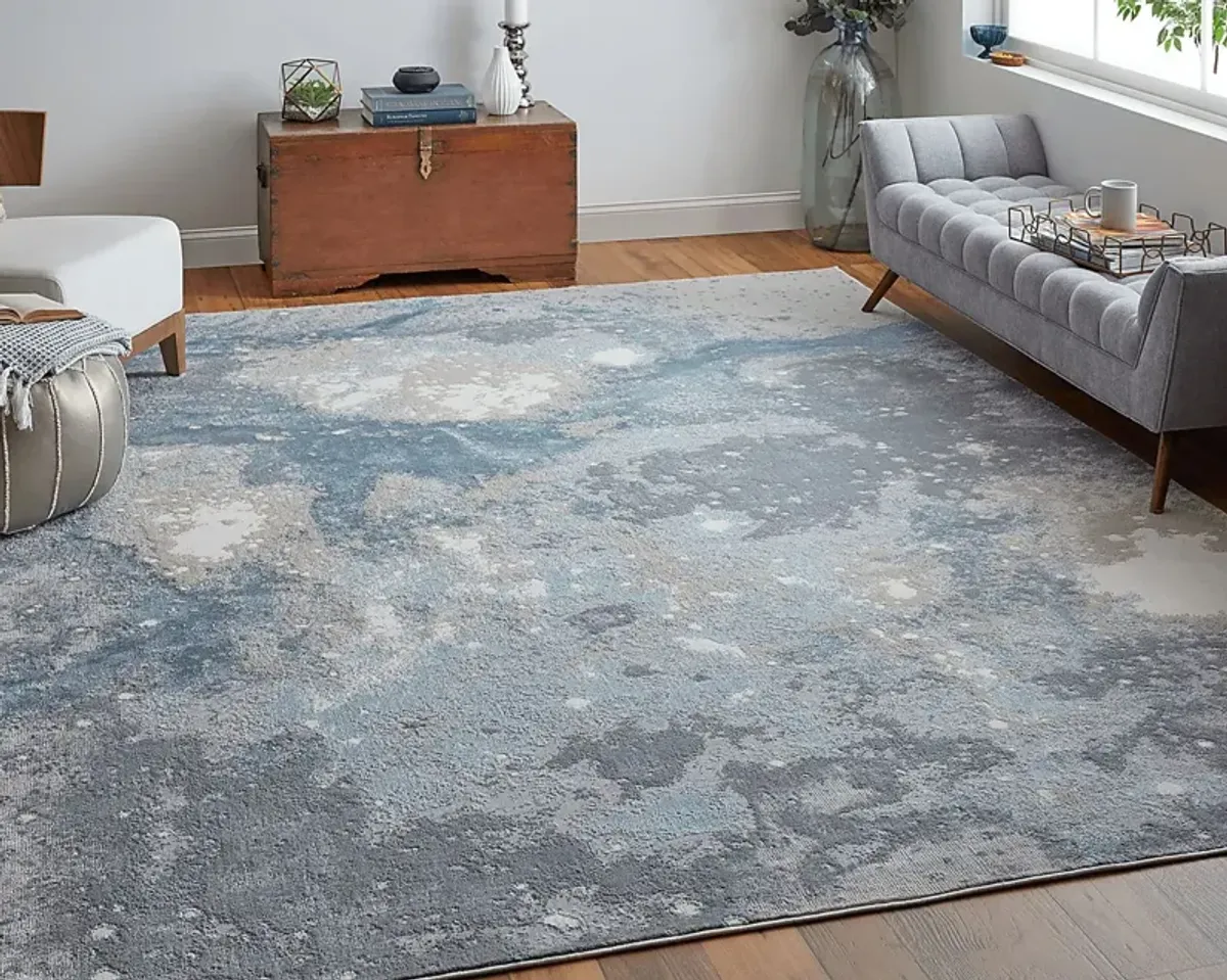 Vaves Blue 6'7 x 9'6 Rug