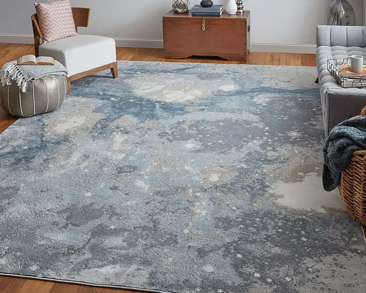 Vaves Blue 6'7 x 9'6 Rug