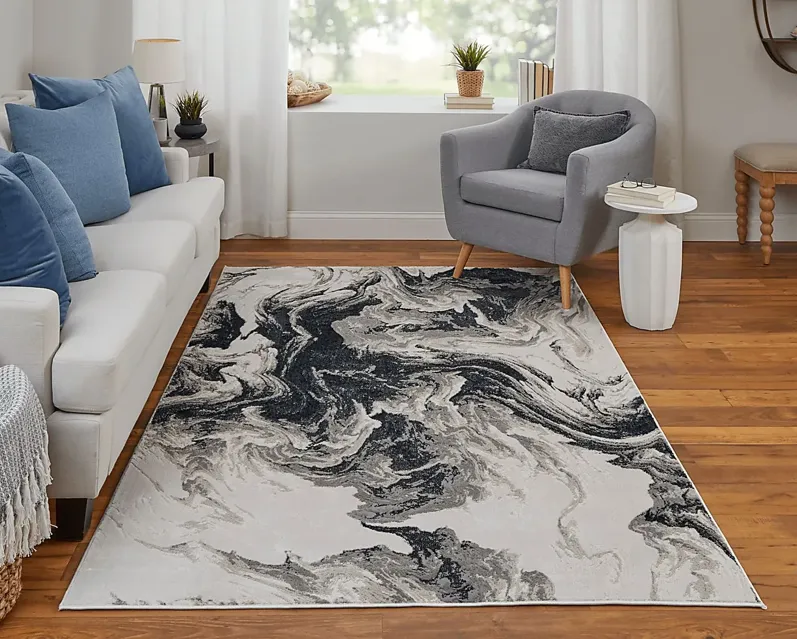 Lorera Ivory/Black 6'7 x 9'6 Rug