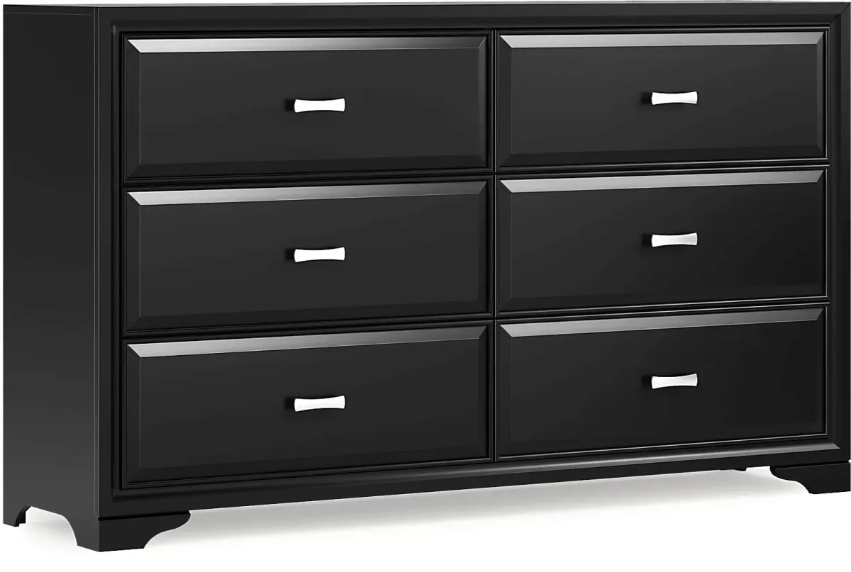 Belcourt Black 7 Pc Queen Upholstered Sleigh Arch Bedroom