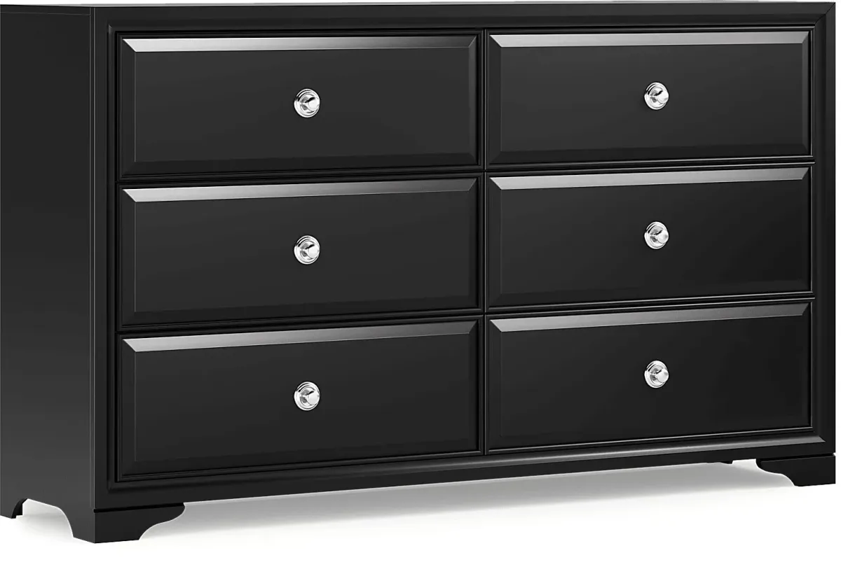 Belcourt Black 7 Pc Queen Upholstered Sleigh Arch Bedroom