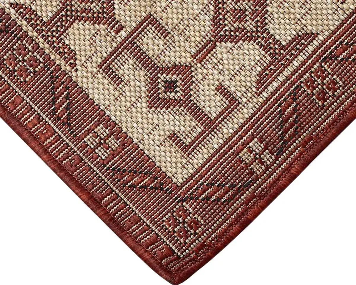 Bannigan Red 6'6 x 9'4 Indoor/Outdoor Rug