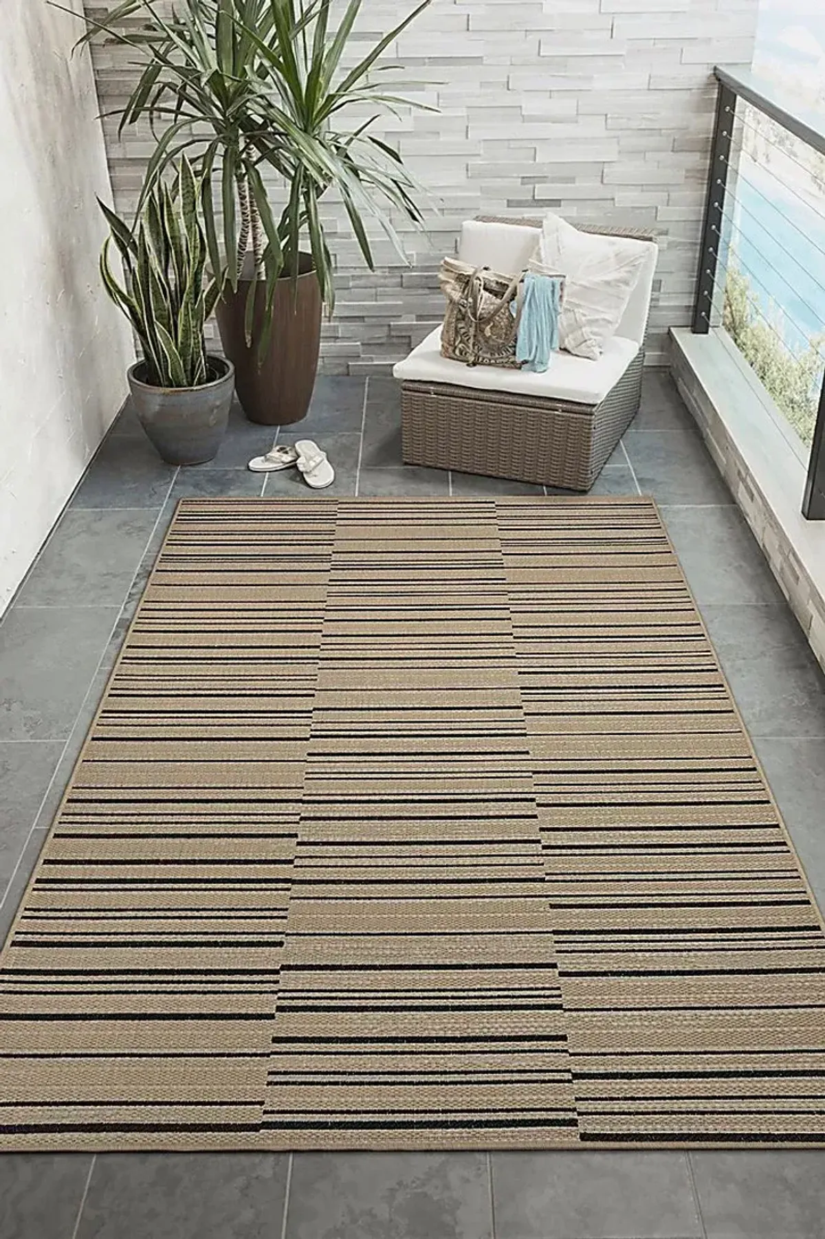 Hadholm Natural 6'6 x 9'4 Indoor/Outdoor Rug