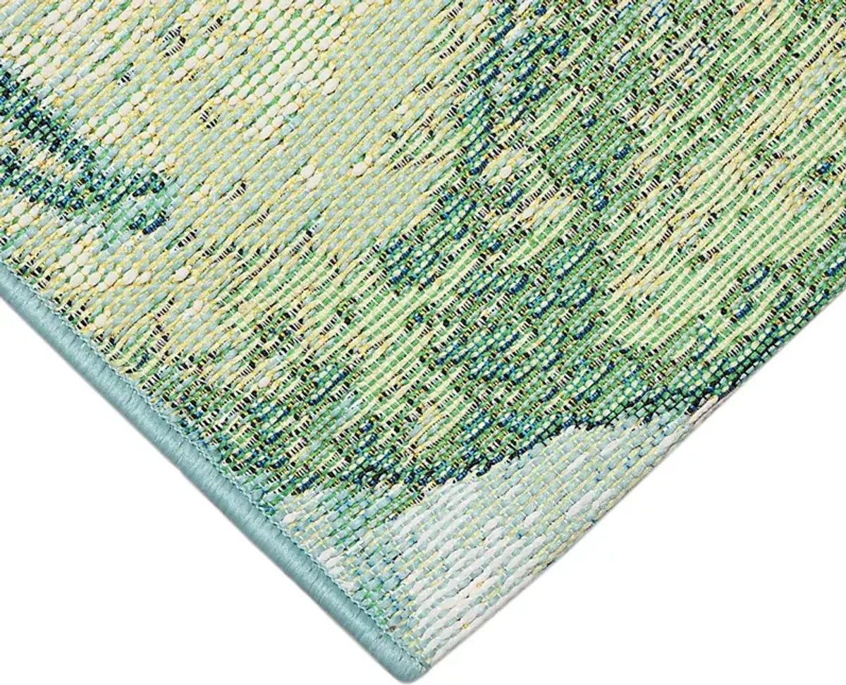 Eucapas Green 6'6 x 9'4 Indoor/Outdoor Rug