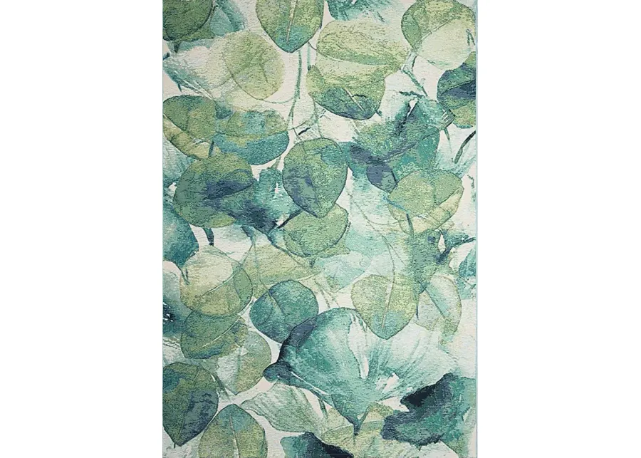 Eucapas Green 6'6 x 9'4 Indoor/Outdoor Rug