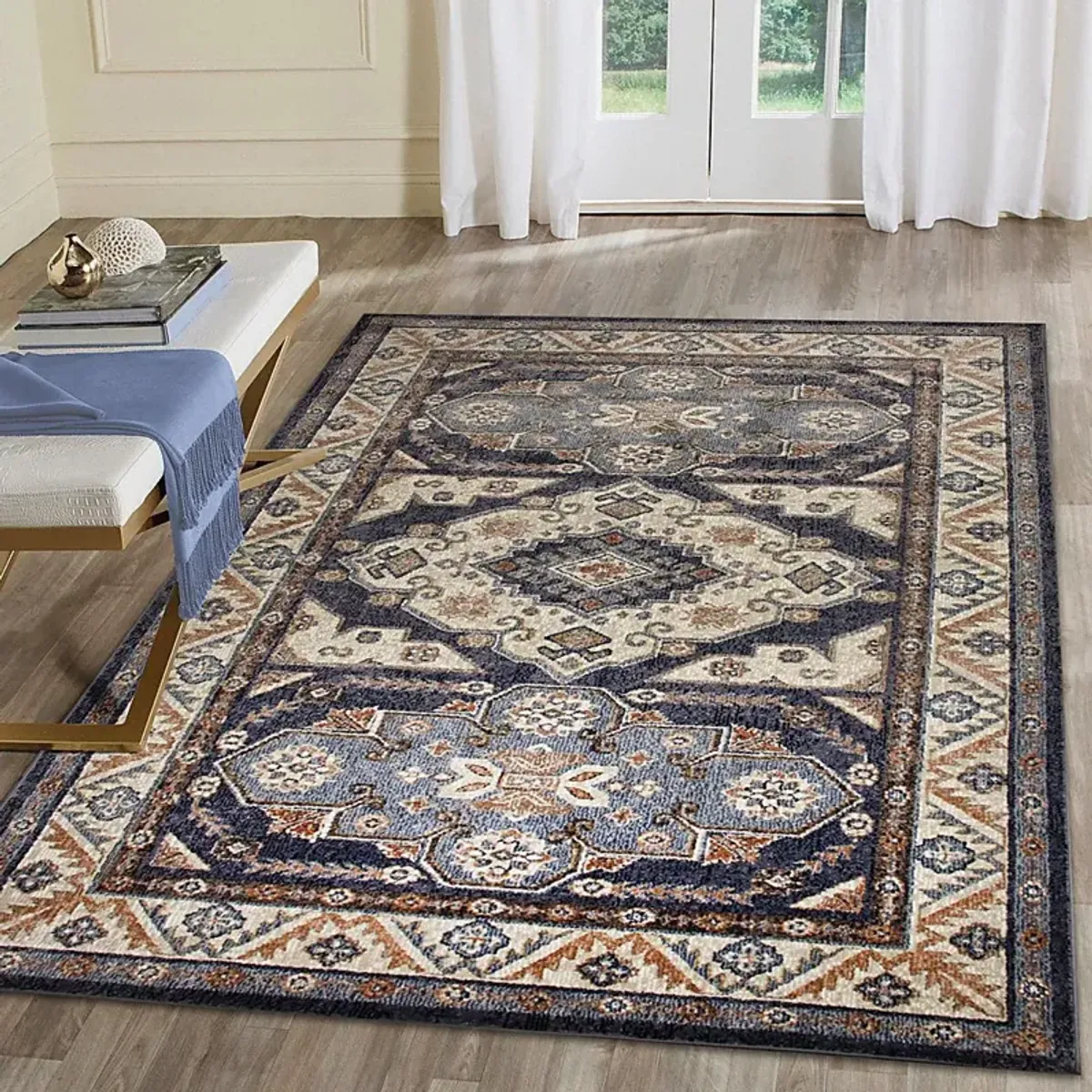 Devdan Blue 6'6 x 9'4 Rug