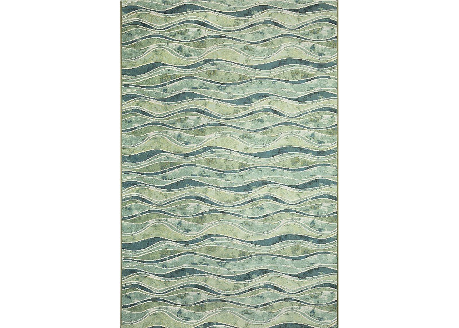 Wimasa Green 6'6 x 9'4 Indoor/Outdoor Rug