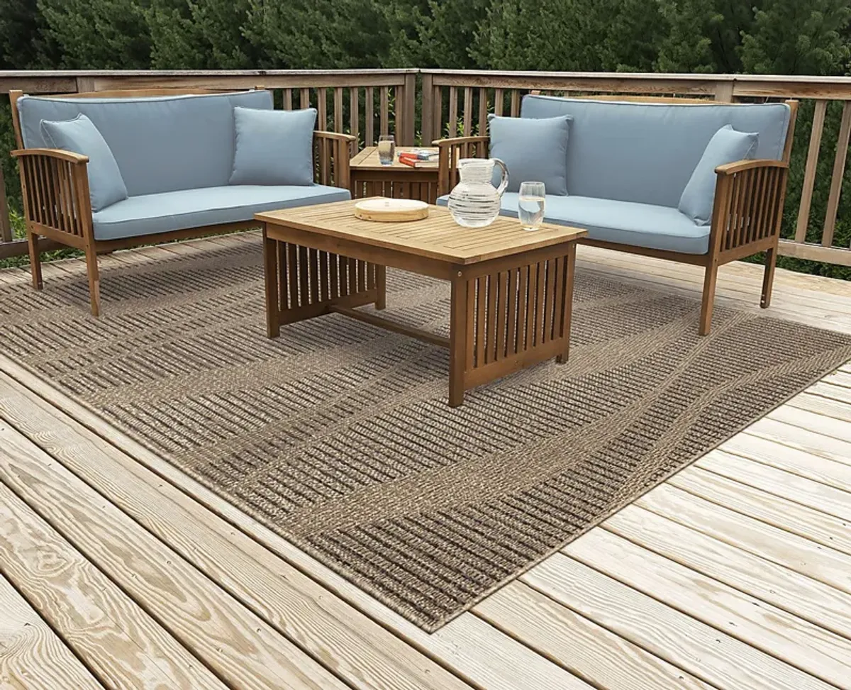 Beykos Taupe 6'6 x 9'4 Indoor/Outdoor Rug