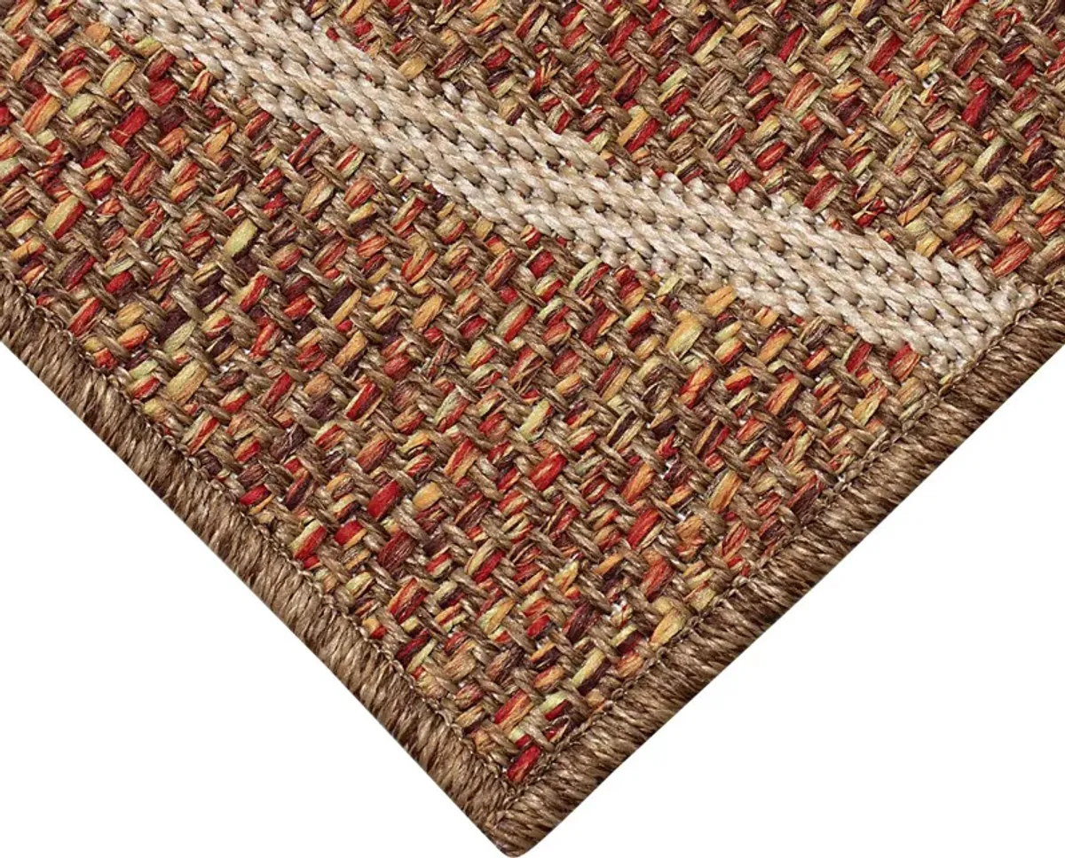 Jilaba Rust 6'6 x 9'4 Indoor/Outdoor Rug