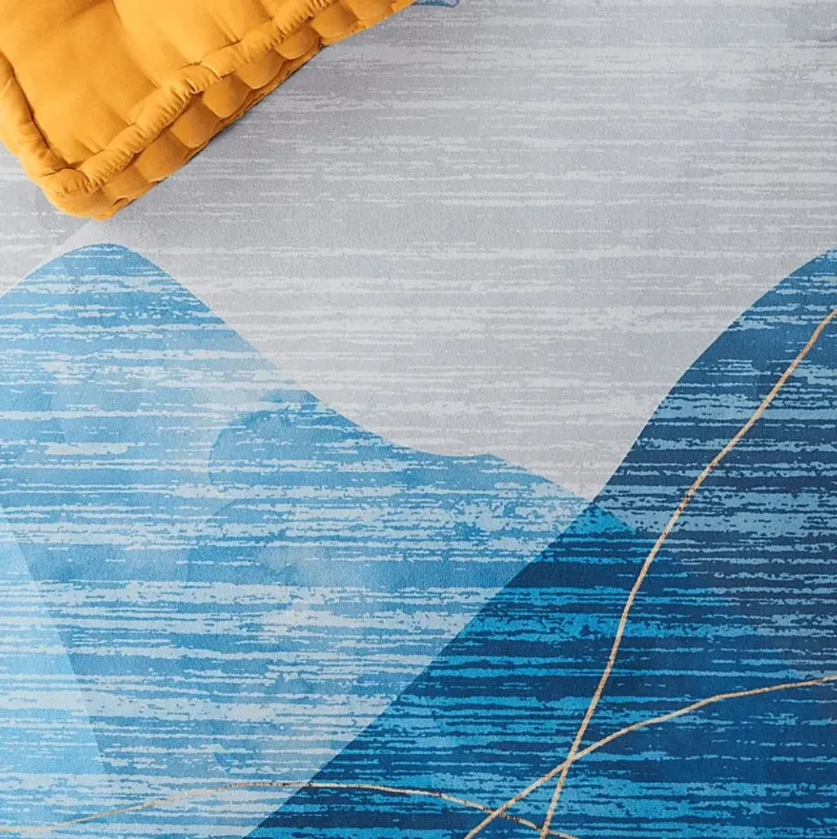 Fician Blue/Gold 6' x 9' Rug