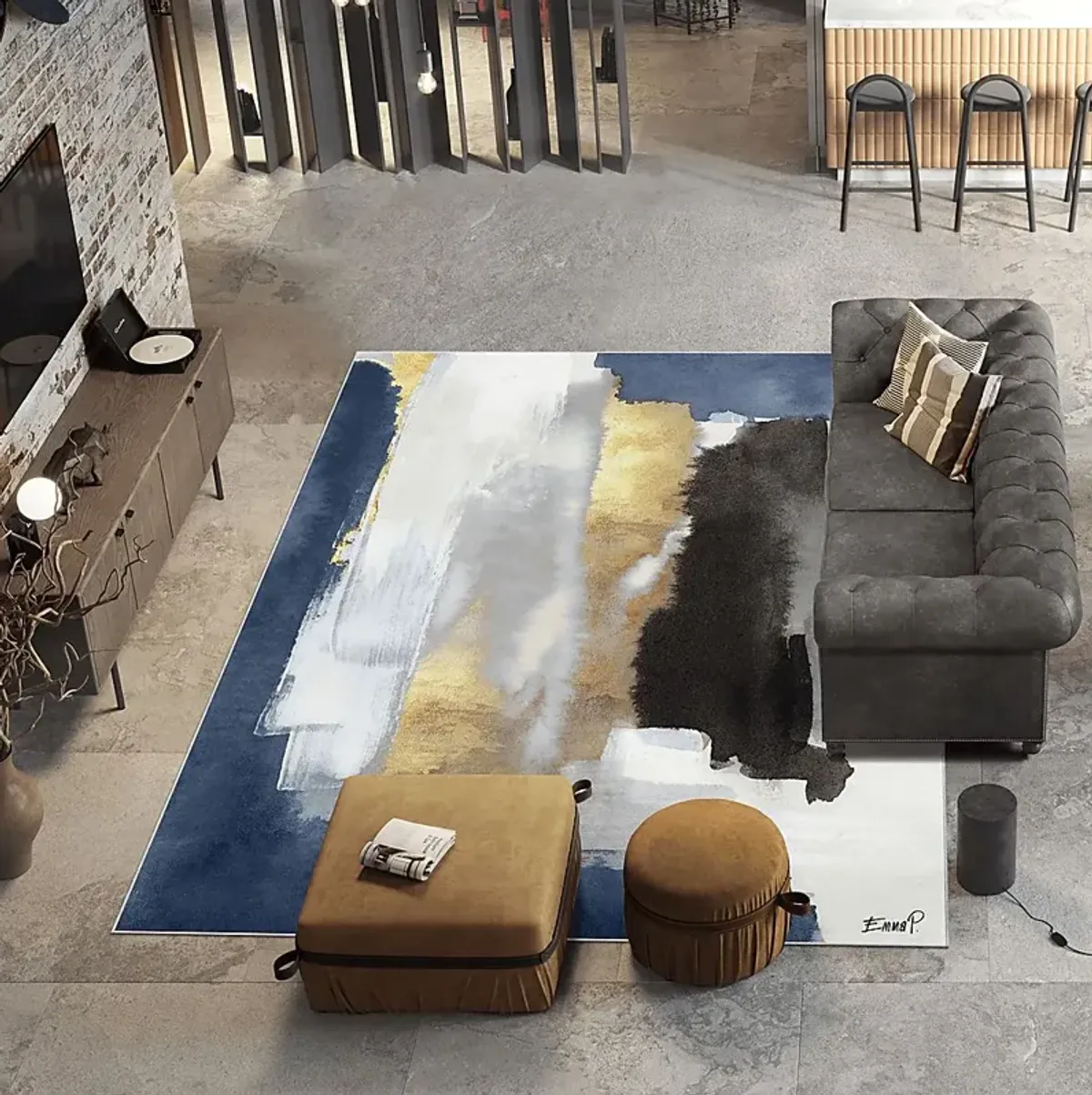 Kerrans Blue 7'7 x 10'5 Rug