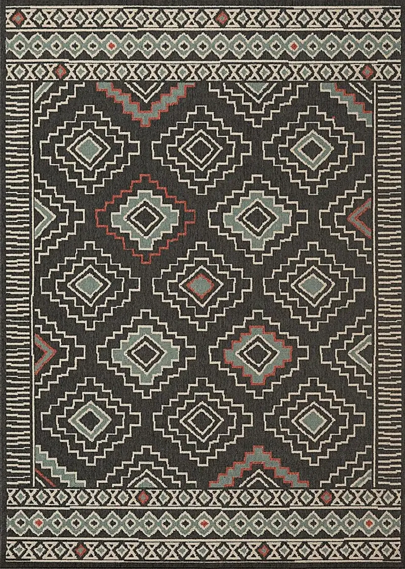 Evette Rios Boltan Black 8' x 9'9 Indoor/Outdoor Rug